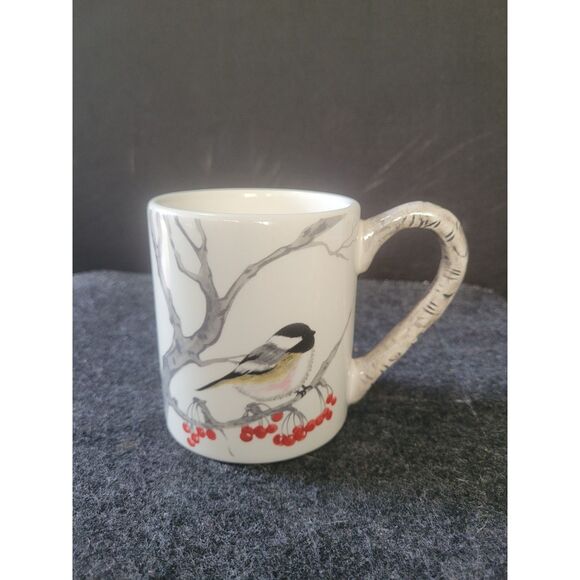 Rare Global Design Connections Winter Chickadee Mug 9429254, set of two - Picture 1 of 5